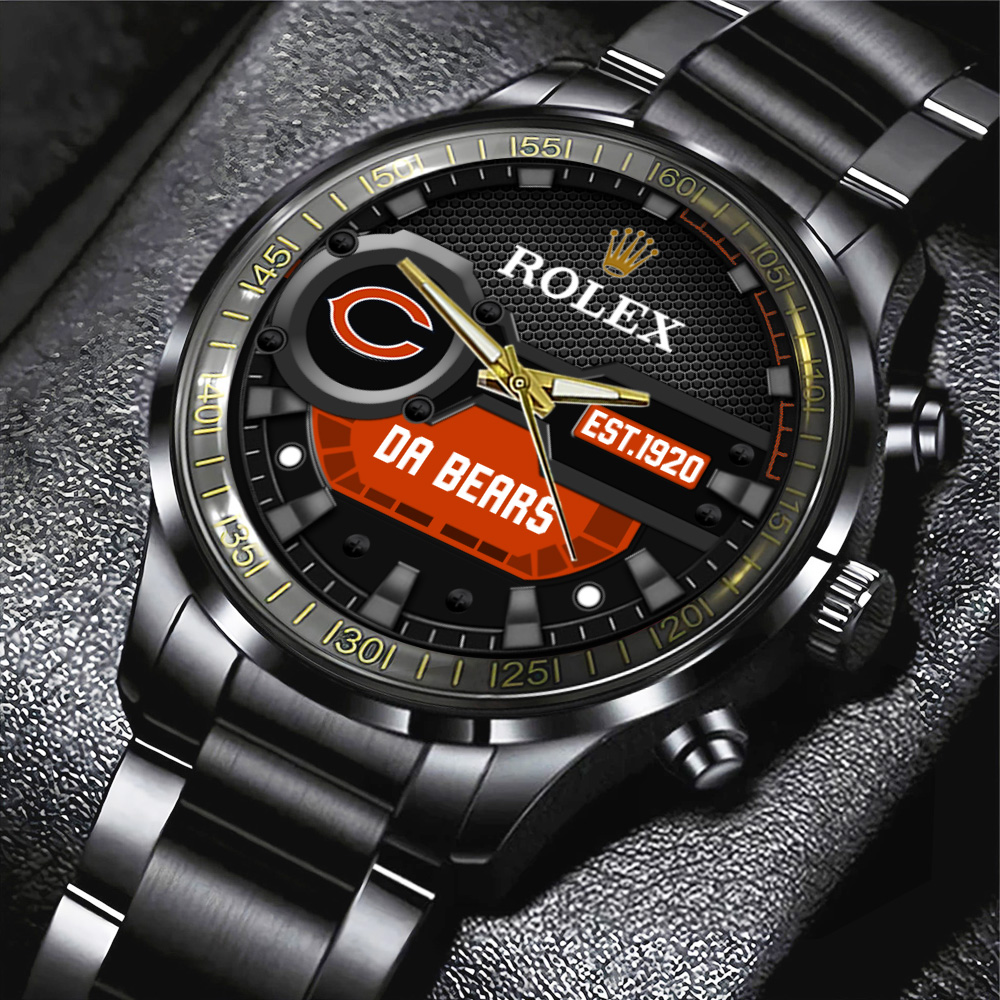 Chicago Bears Rolex Black Stainless Steel Watch MAITM13204