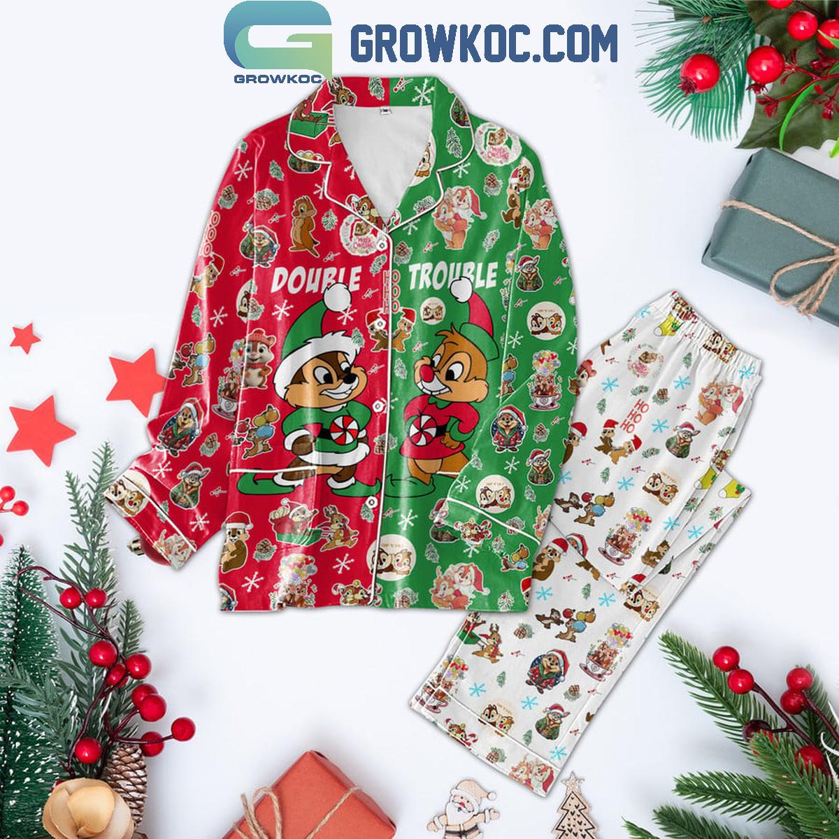Chip N Dale Rescue Rangers Double Trouble Merry Christmas Polyester Pajamas Set 1 Y1NoJ