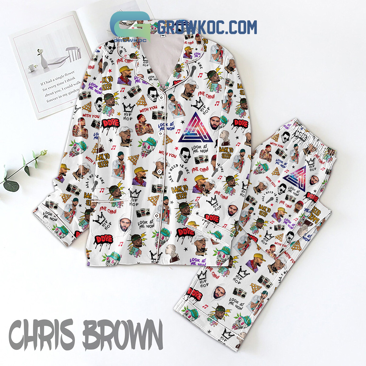 Chris Brown Back To Sleep Pajamas Set2B1 D1nOP