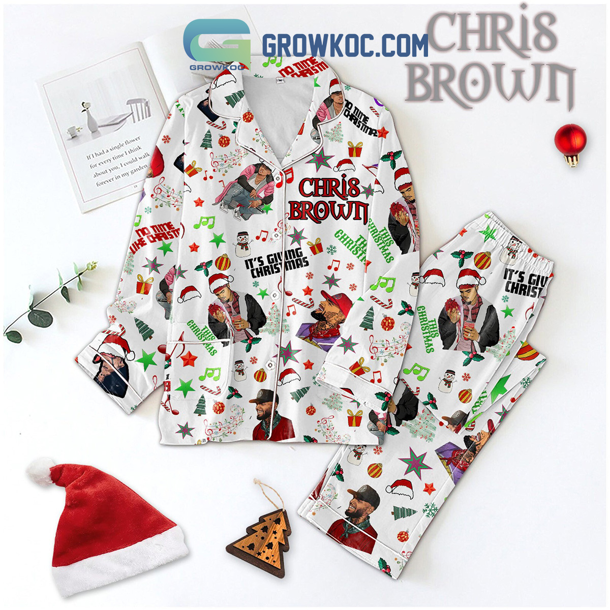 Chris Brown Its Giving Christmas Polyester Pajamas Set2B1 tZUnr Chris Brown Its Giving Christmas Polyester Pajamas Set2B1 tZUnr