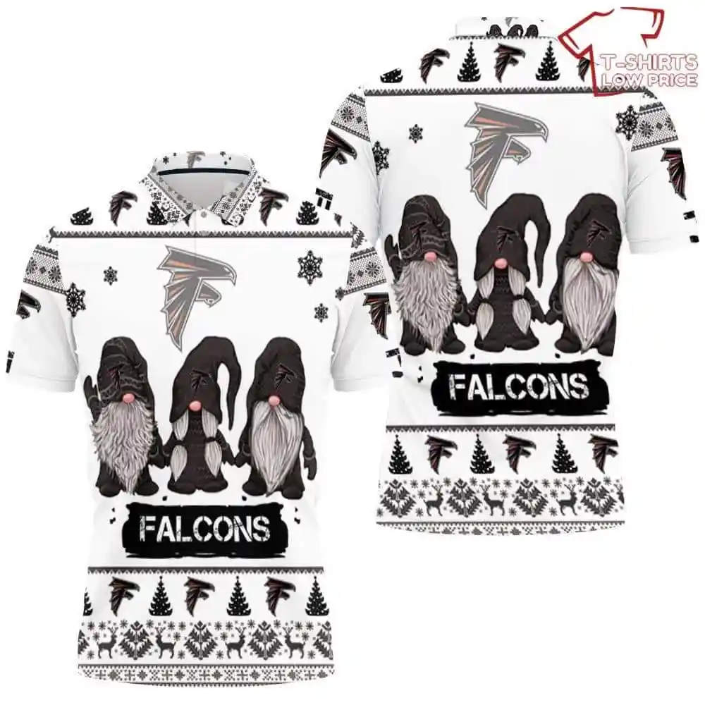 Christmas Gnomes Atlanta Falcons Ugly Sweatshirt Christmas 3D Polo Shirt 1