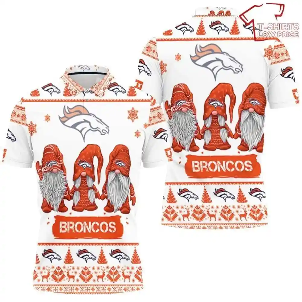 Christmas Gnomes Denver Broncos Ugly Sweatshirt Christmas 3D Polo Shirt 1