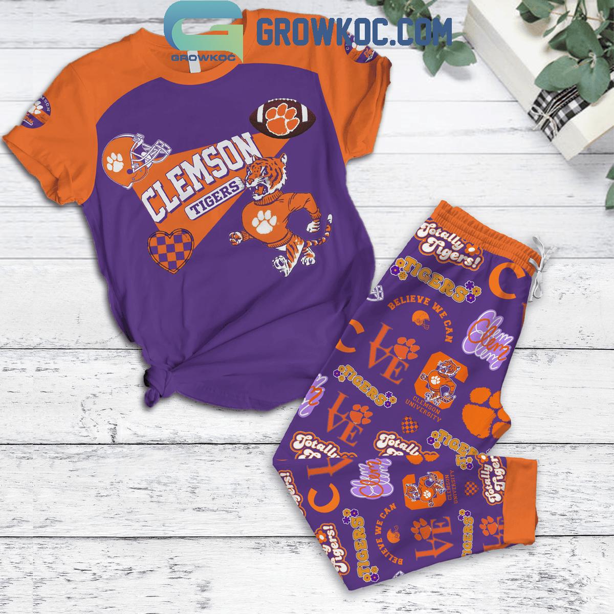 Clemson Tigers Believe We Can Win In Christmas 2024 Fleece Pajamas Set 1 6GOa3