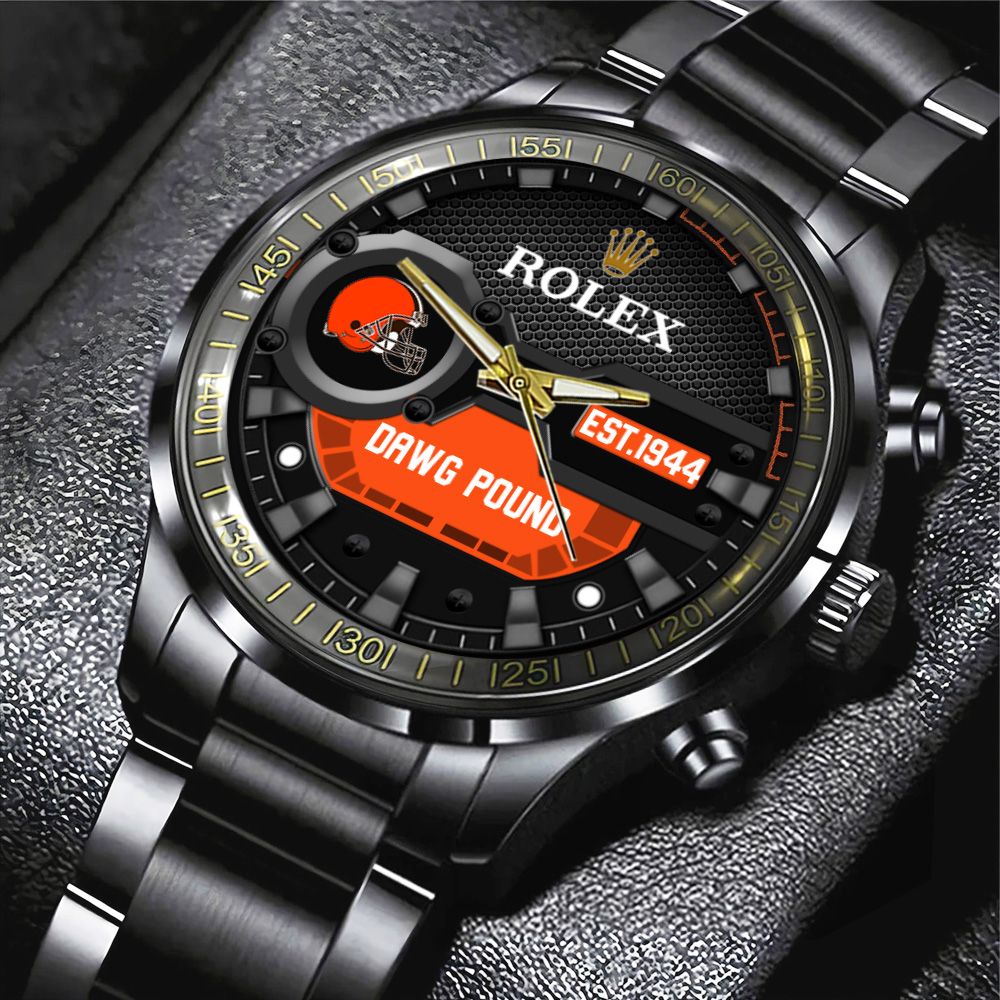 Cleveland Browns Rolex Black Stainless Steel Watch MAITM13206