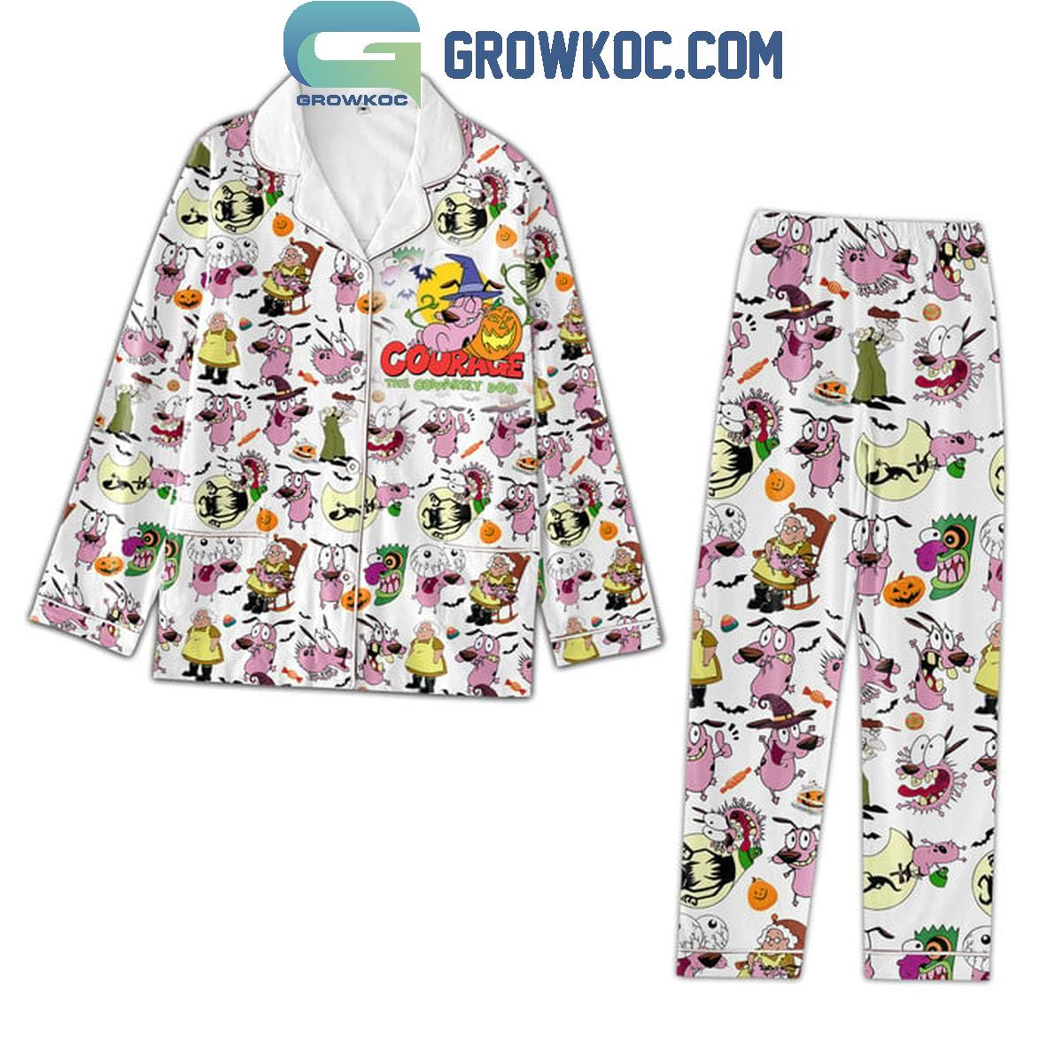 Courage The Cowardly Dog Cartoon Polyester Pajamas Set 1 qqb1M