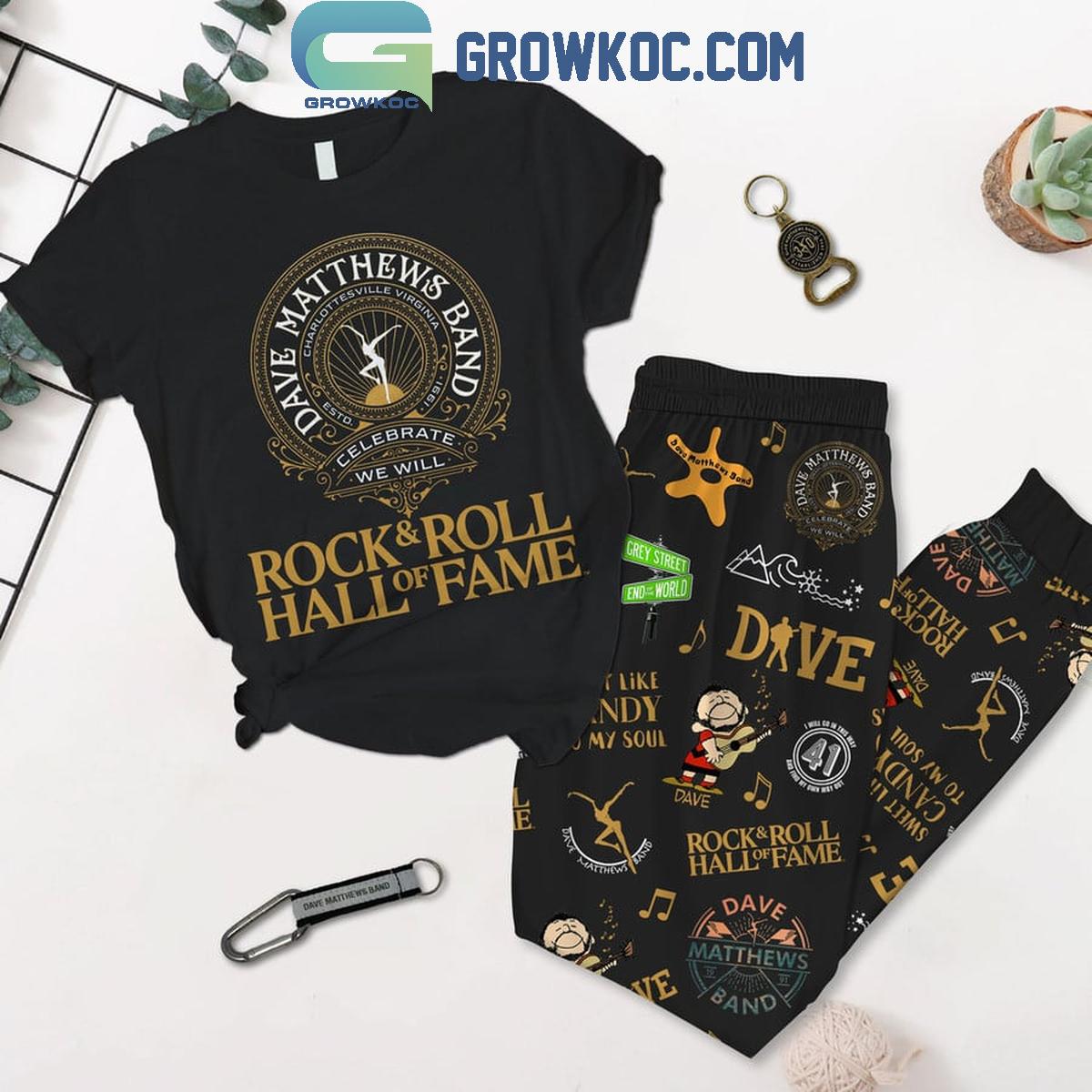 Dave Matthews Band Hall Of Fame Introduction 2024 Fleece Pajamas Set 1 JrxWi