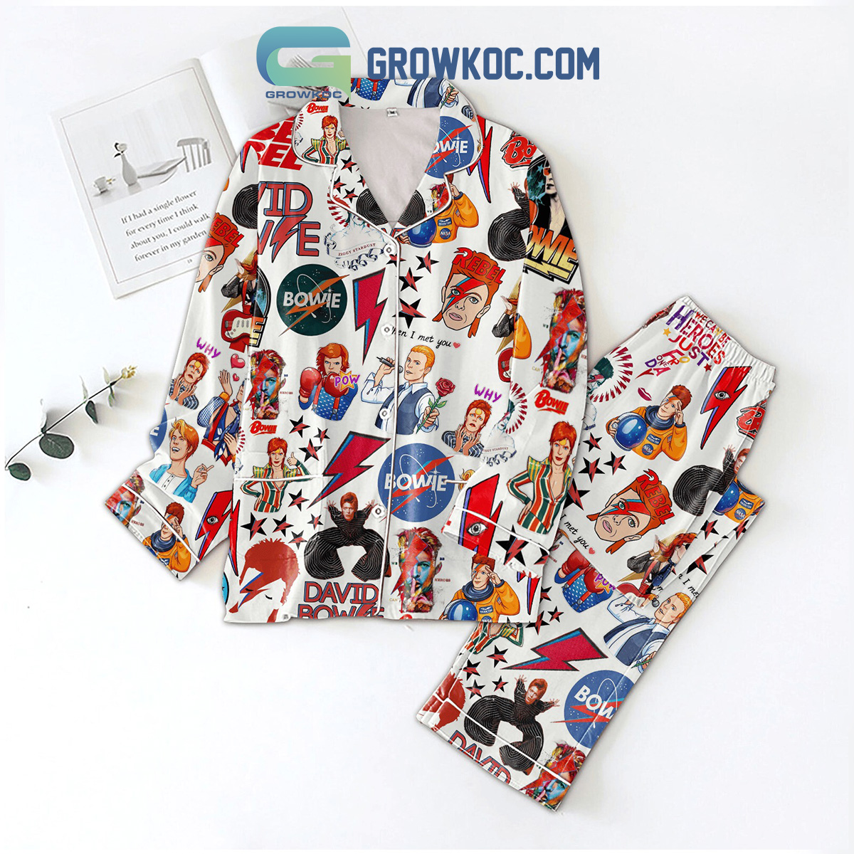 David Bowie Can Be Hero Even Just One Day Polyester Pajamas Set2B1 bvZZP