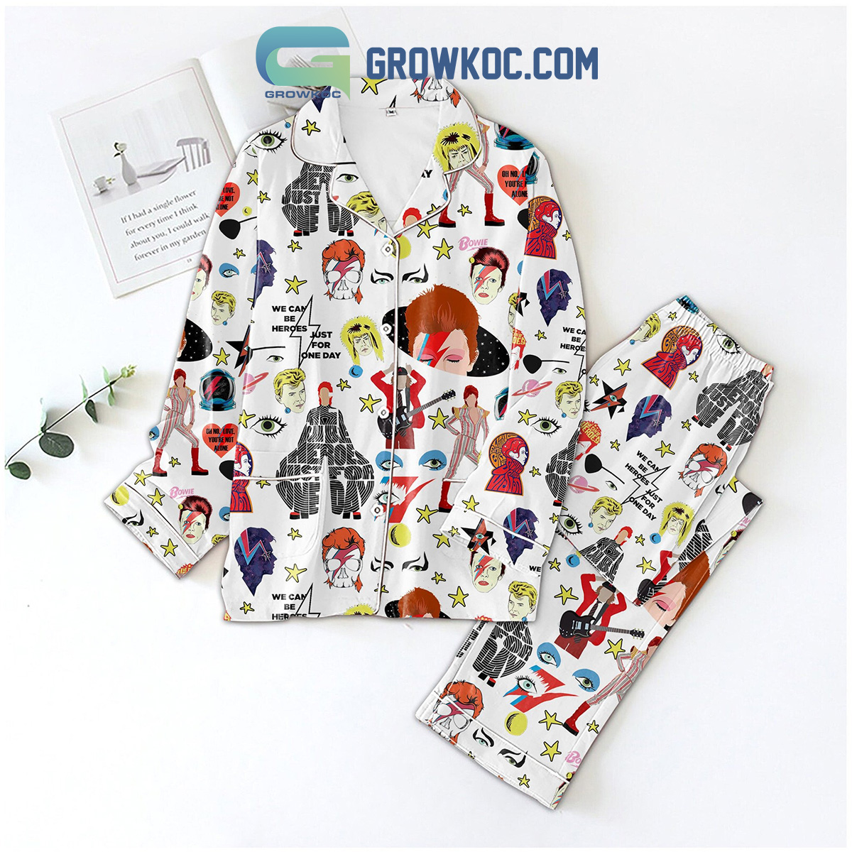 David Bowie We Can Be Heroes Just For One Day Pajamas Set2B1 6C62Q