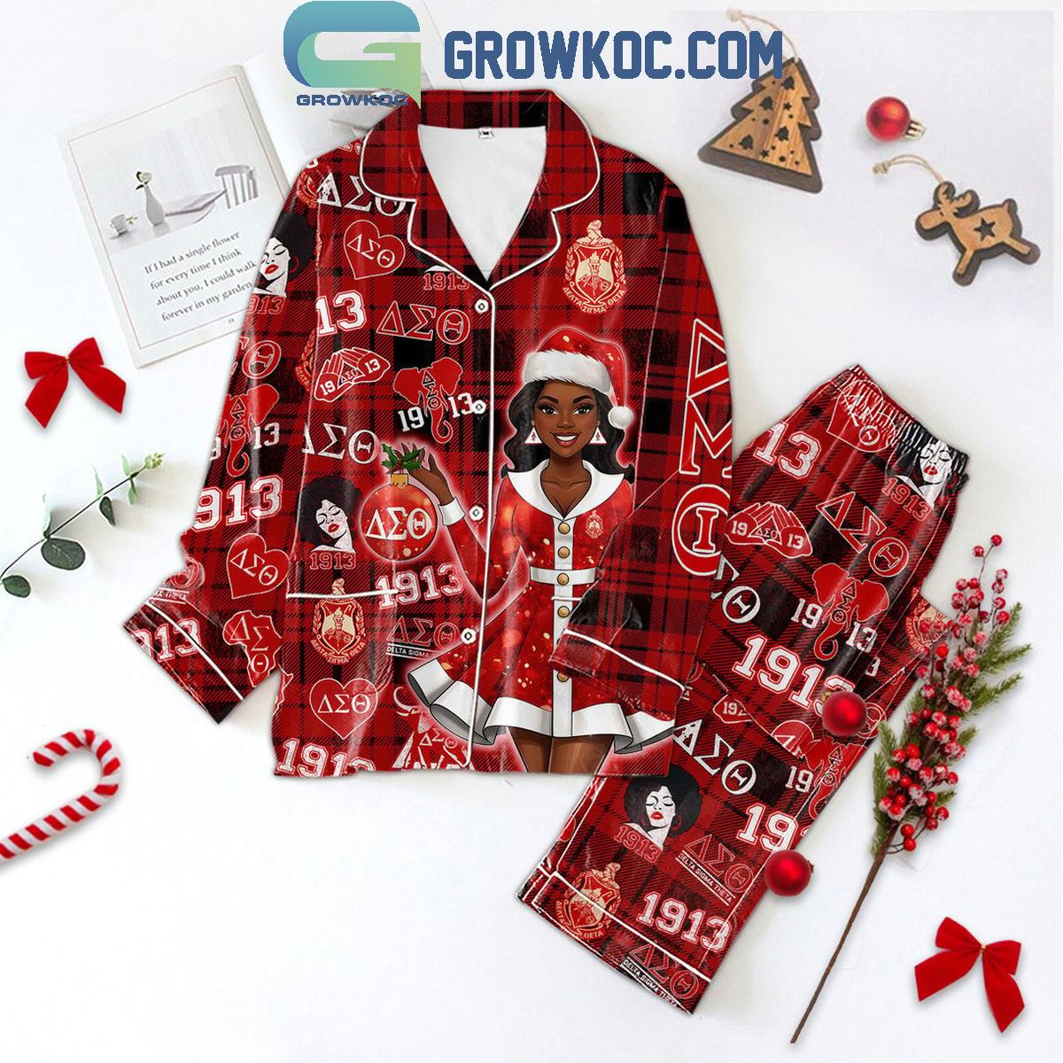 Delta Sigma Theta Its My Deltaversary Christmas Polyester Pajamas Set 1 DMfu4