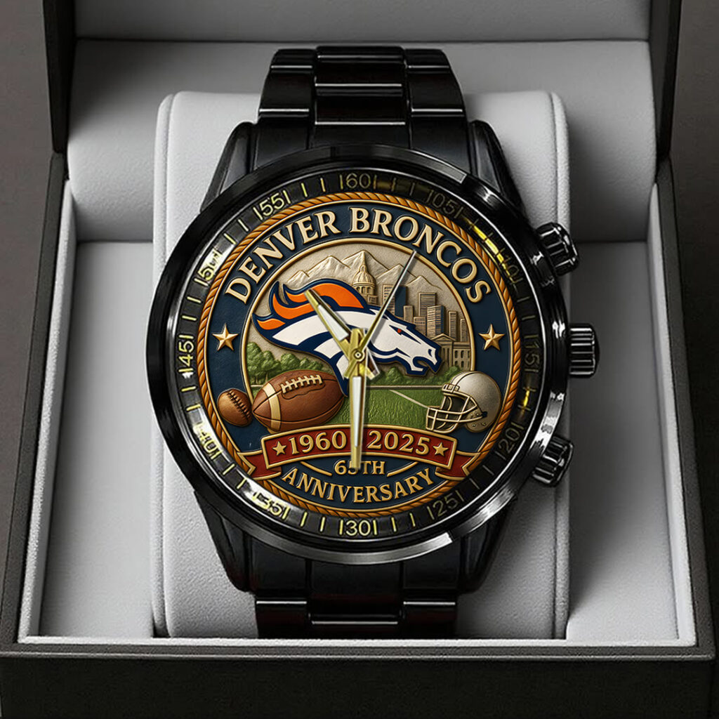 Denver Broncos 65th Anniversary 2025 Black Stainless Steel Watch TANTN16141 mk1 1024x1024 1