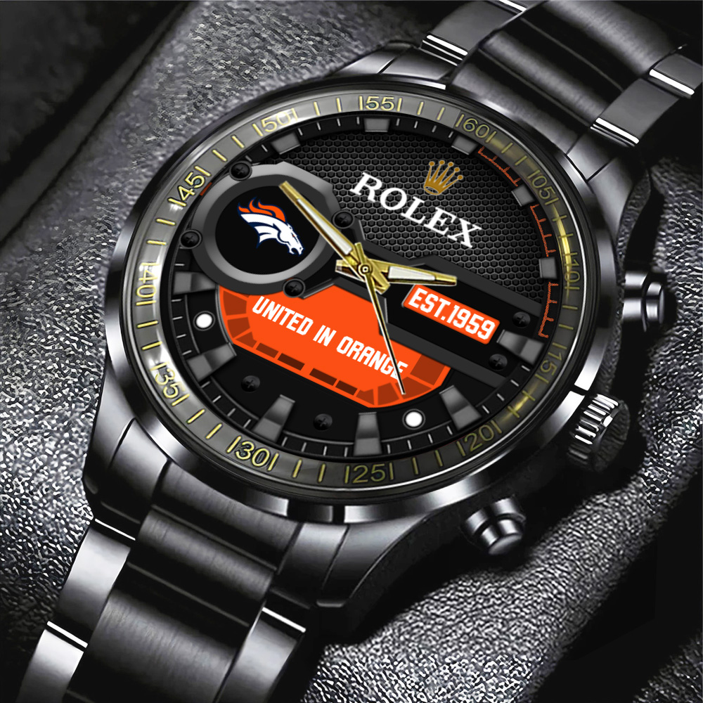 Denver Broncos Rolex Black Stainless Steel Watch MAITM13207