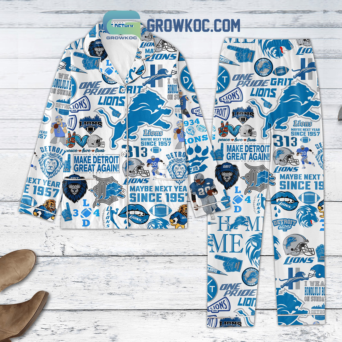 Detroit Lions Make Detroit Great Again One Pride Pajamas Set2B1 pcfIL Detroit Lions Make Detroit Great Again One Pride Pajamas Set2B1 pcfIL