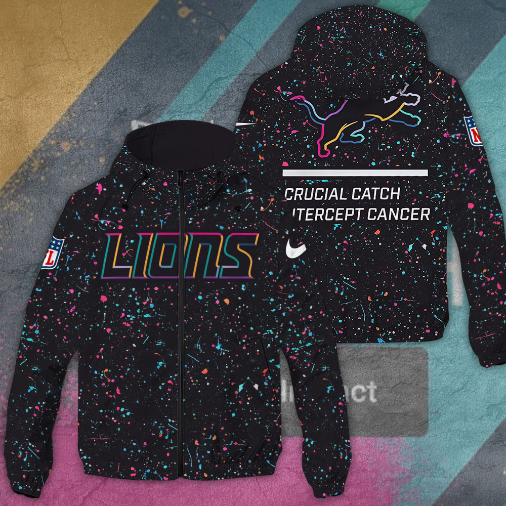 Detroit Lions Windbreaker Jacket TANTN15777 mockup