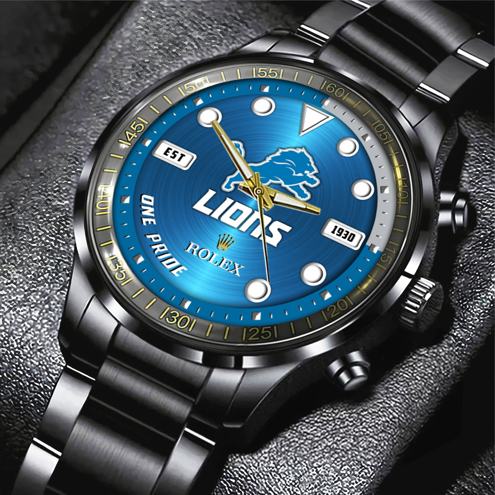 Detroit Lions x Rolex Black Stainless Steel Watch MAITM7443