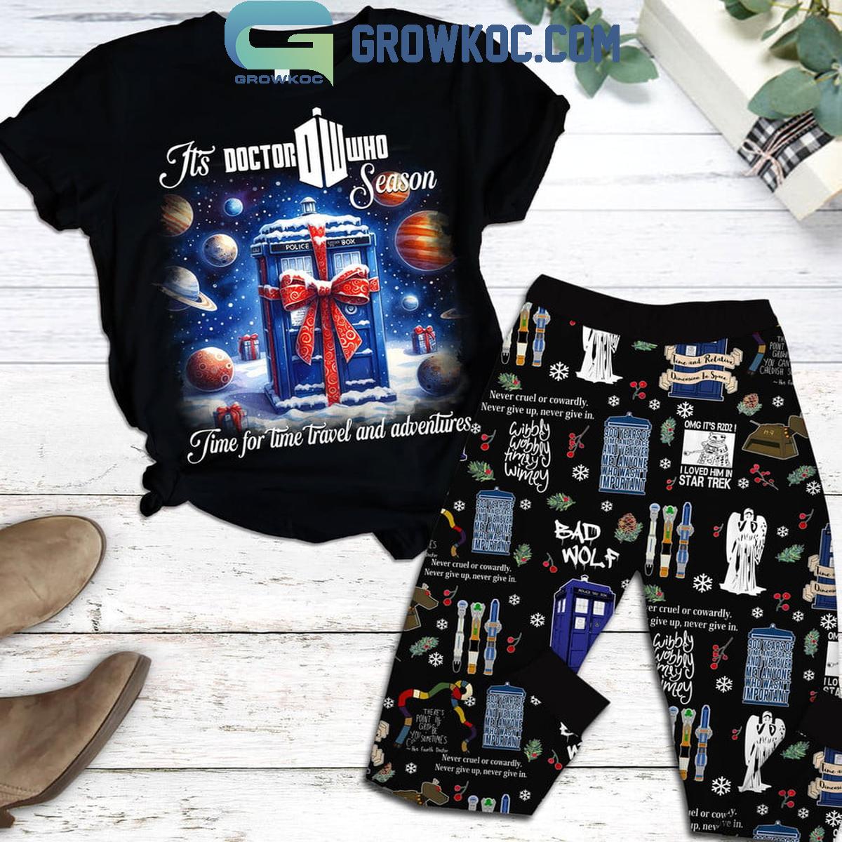 Doctor Who Its Doctor Who Season Time For Time Travel Fleece Pajama Set 1 3ucs6
