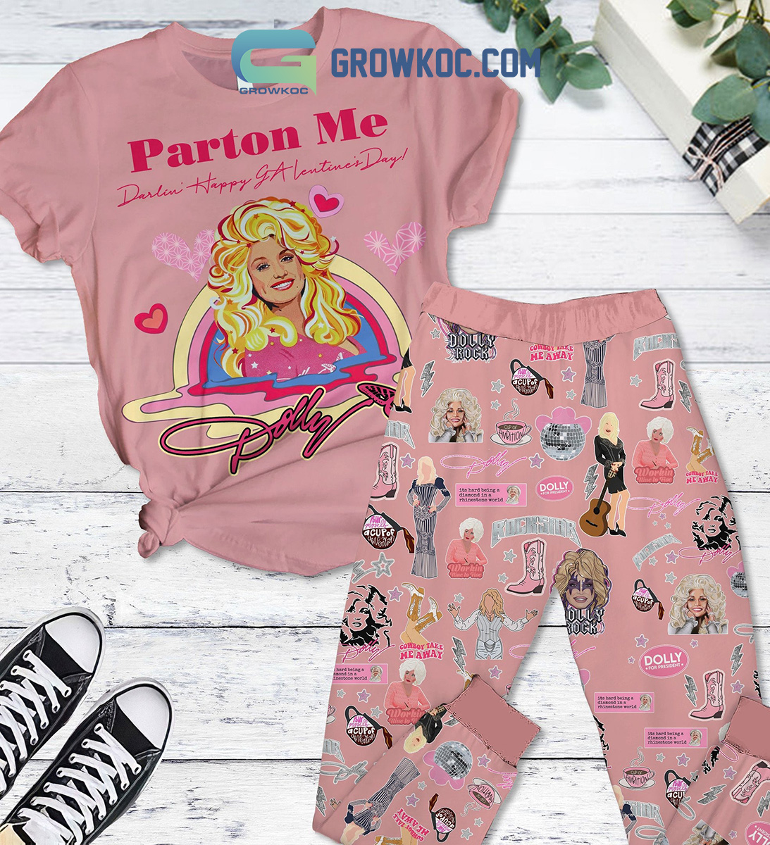 Dolly Parton Me Valentine Pink Fleece Pajamas Set2B1 pcEB2 Dolly Parton Me Valentine Pink Fleece Pajamas Set2B1 pcEB2