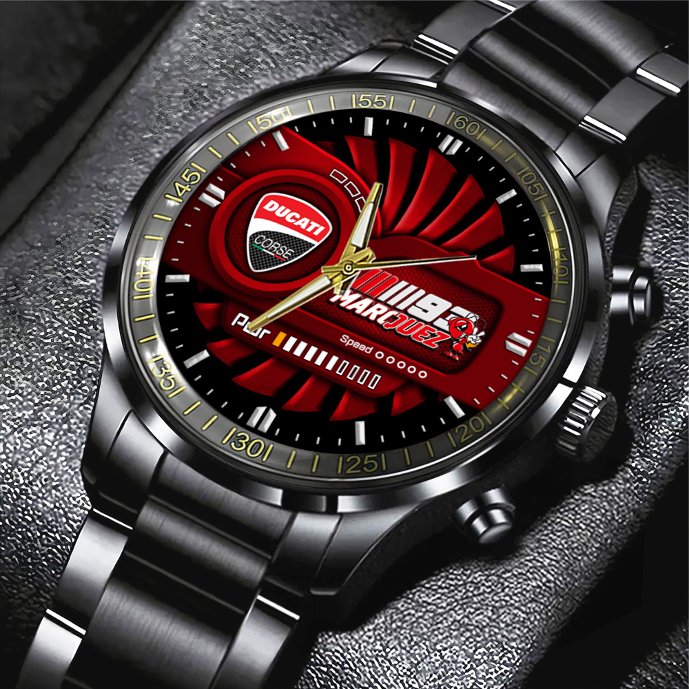 Ducati Lenovo Team x Marc Marquez Black Stainless Steel Watch MAITM10285