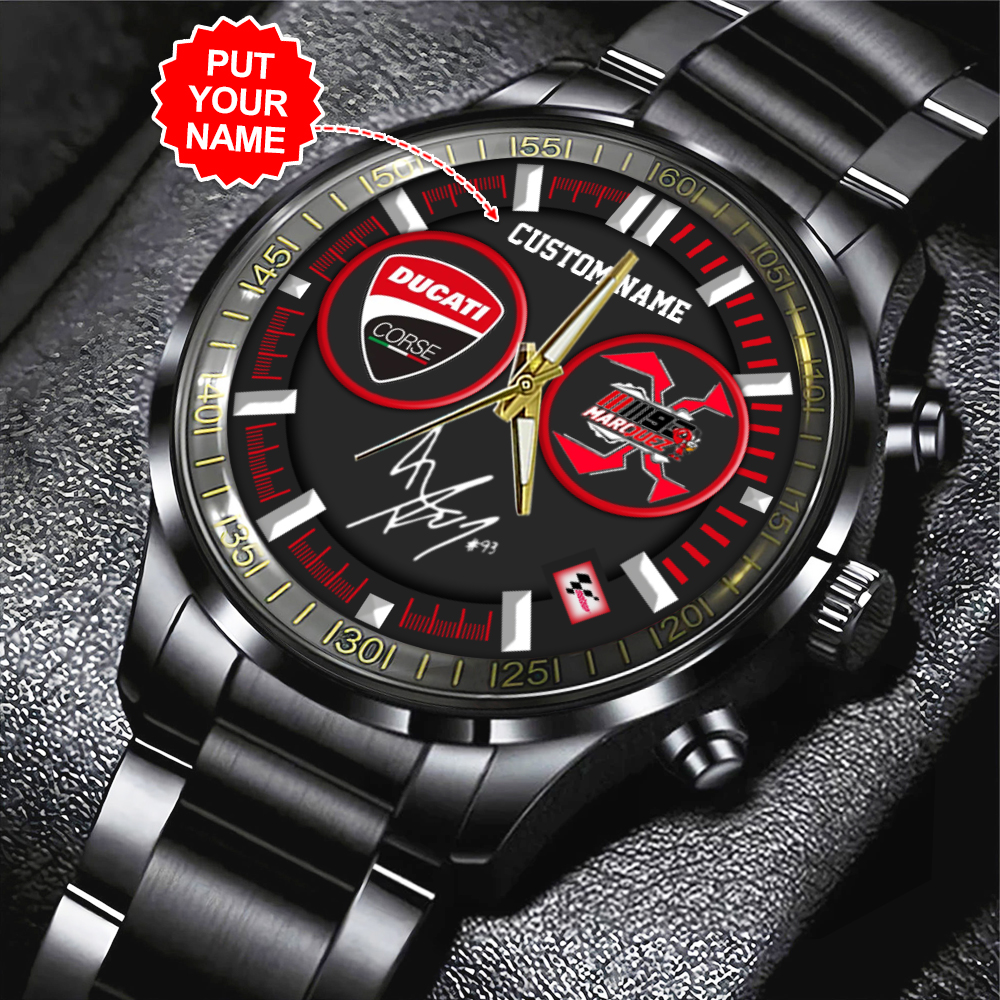 Ducati Lenovo Team x Marc Marquez Black Stainless Steel Watch TANTN11479 mk1