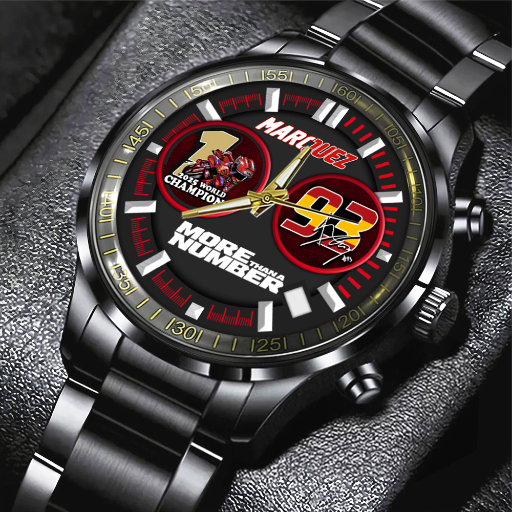 Ducati Lenovo Team x Marc Marquez 2025 World Champion Black Stainless Steel Watch E28093 HOATT13506 1