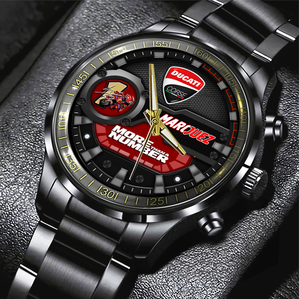 Ducati Lenovo Team x Marc Marquez 2025 World Champion Black Stainless Steel Watch E28093 HOATT13560 1