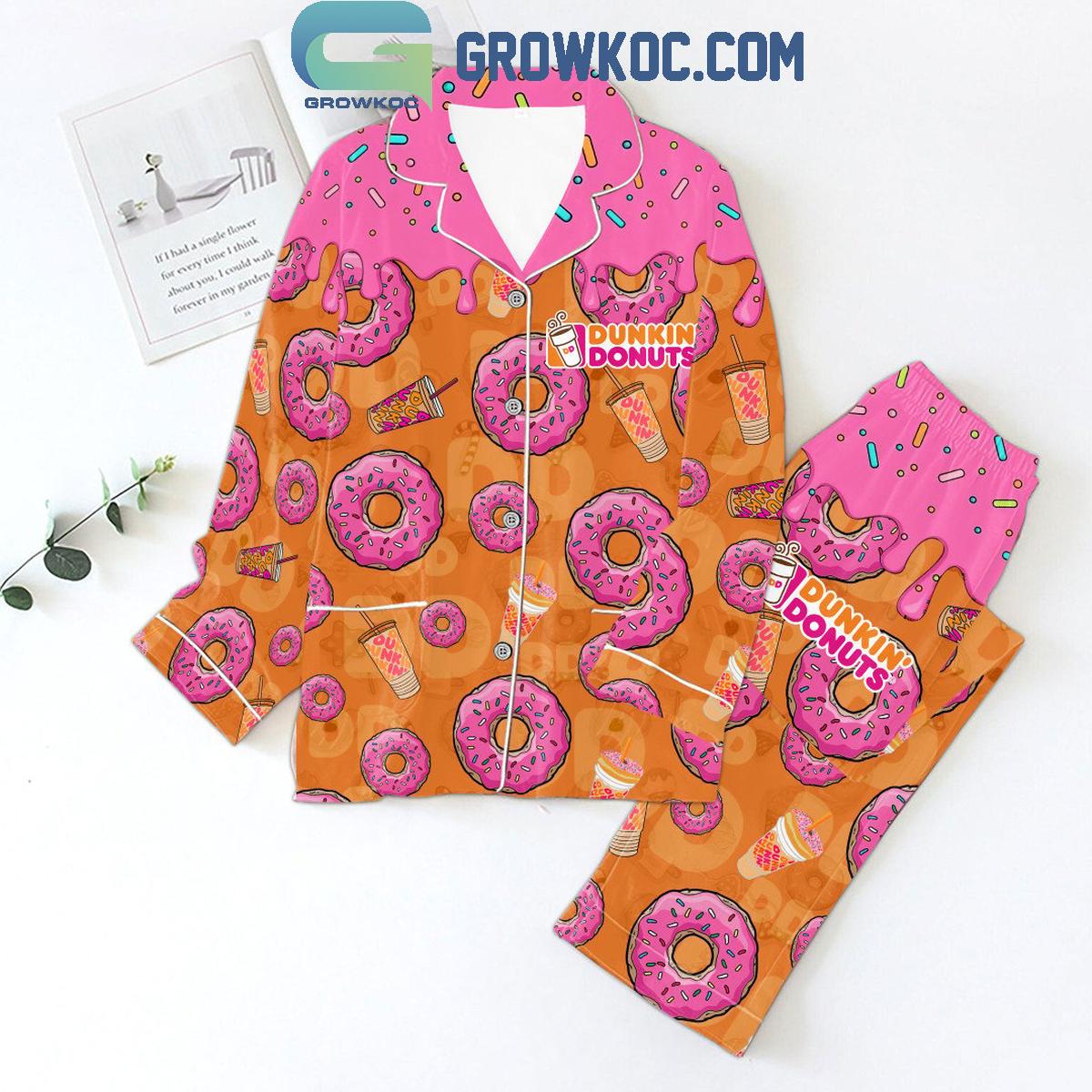 Dunkin Donuts In Love With Sugar And You Polyester Pajamas Set 1 yoIR1