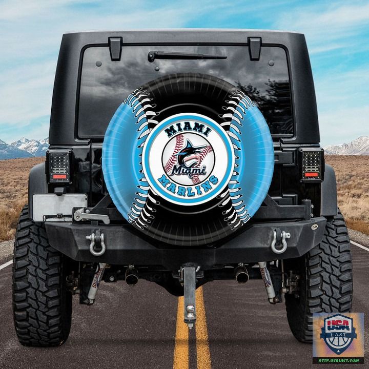 EOWkbUVr BDT270522 59xxxMiami Marlins MLB Spare Tire Cover