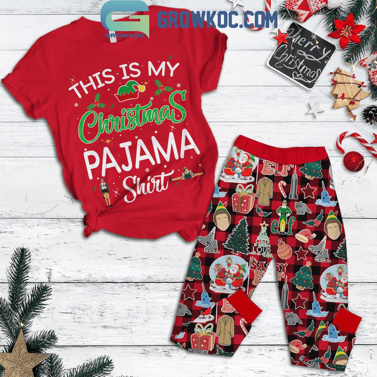 Elf 2024 This Is My Christmas Movie Watching Shirt Fleece Pajamas Set 1 QFppQ