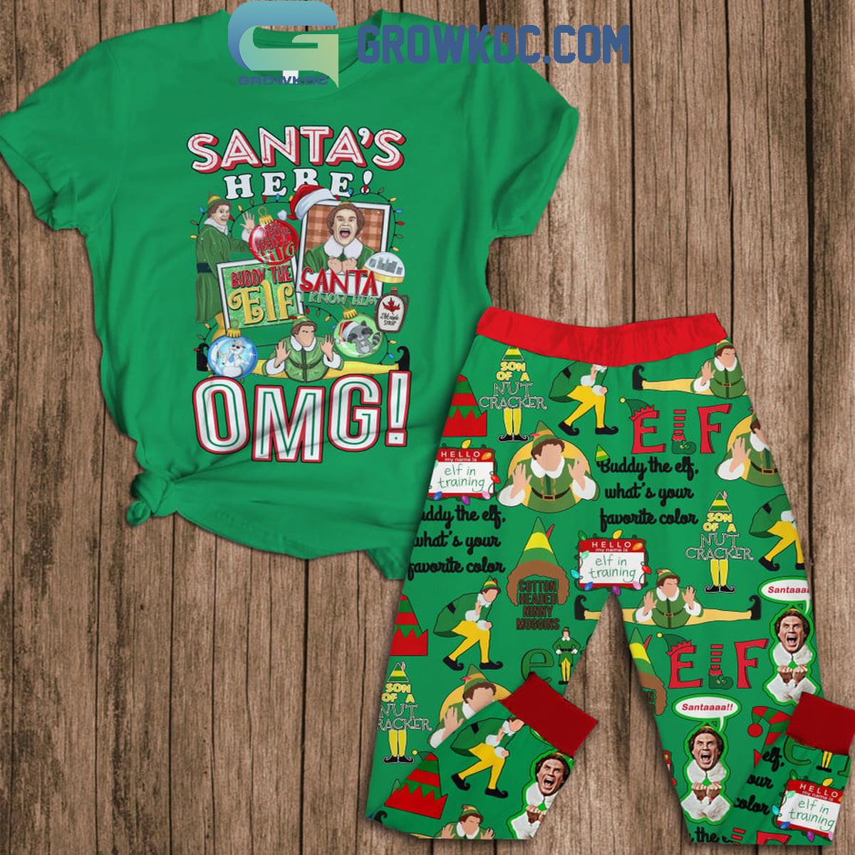 Elf Buddy The Elf Whats Your Favourite Color Fleece Pajamas Set 1 nQHko