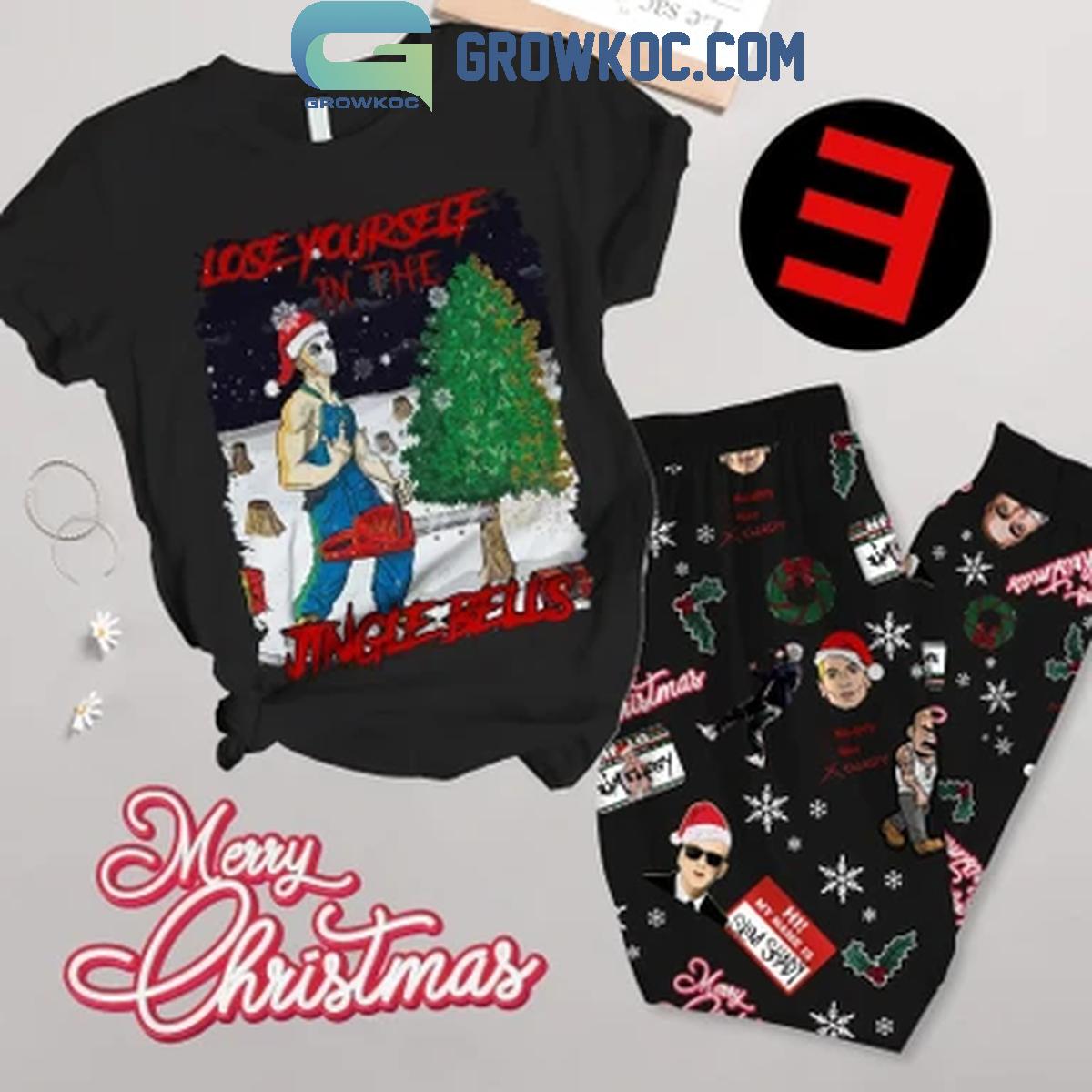 Eminem Christmas Lose Yourself In The Jingle Bells Fleece Pajamas Set 1 EL2MD