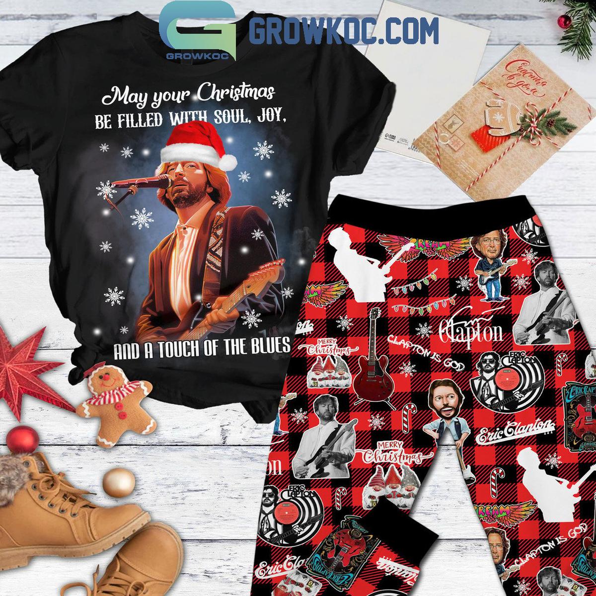 Eric Clapton May Your Christmas Be Filled With Soul Joy Fleece Pajamas Set 1 4prTJ