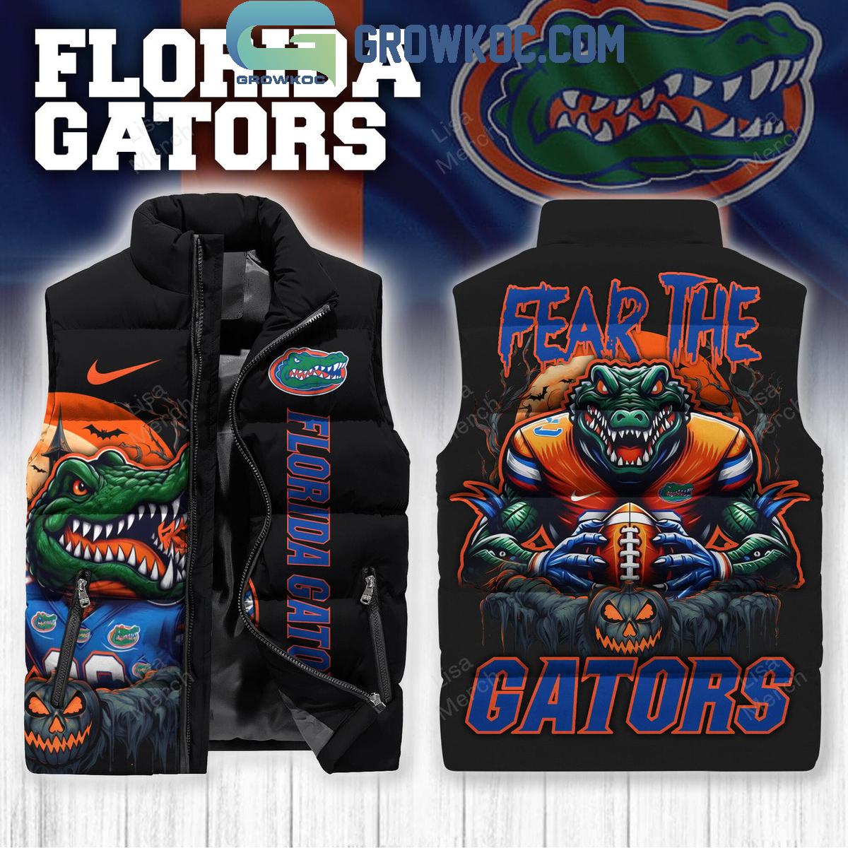 Florida Gators Fear The Gators In Halloween 2024 Sleeveless Puffer Jacket 1 Uh2zi