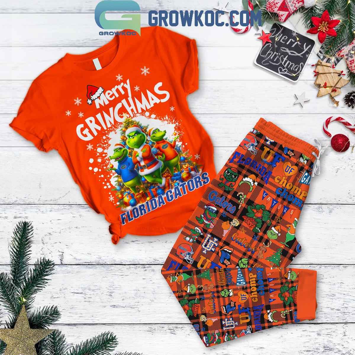 Florida Gators Merry Christmas With Love From The Grinch 2024 Fleece Pajamas Set 1 CMeZs 1