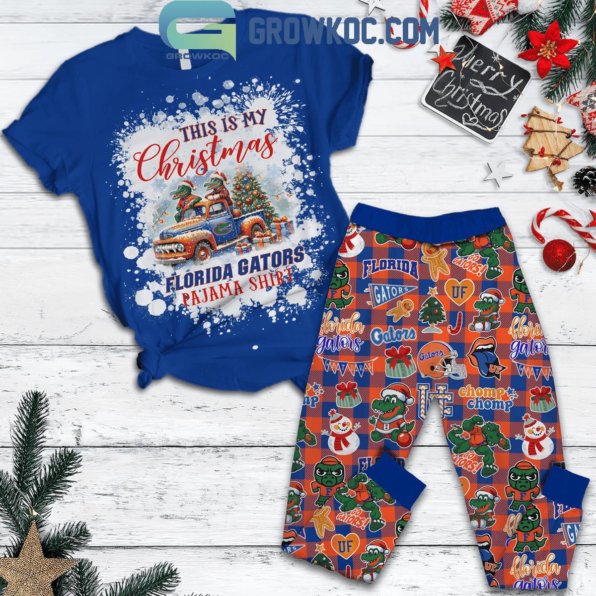 Florida Gators This Is My Football Watching Shirt Christmas Fleece Pajamas Set 1 UjQcA
