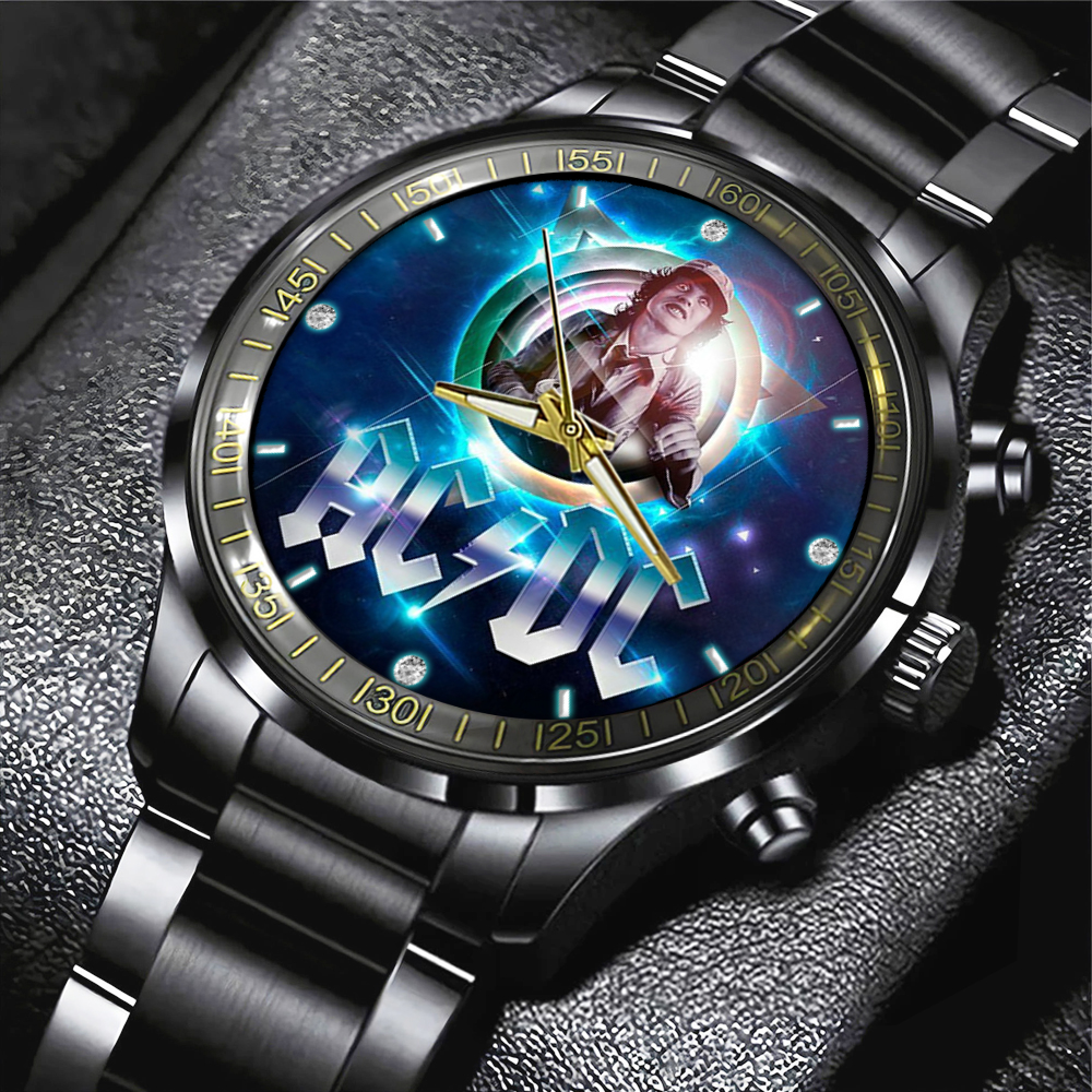 GNE971.ACDC X Angus Young Black Stainless Steel Watch GNE