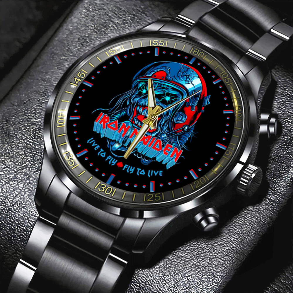GNENEW295 Black Stainless Steel Watch Iron Maiden 01