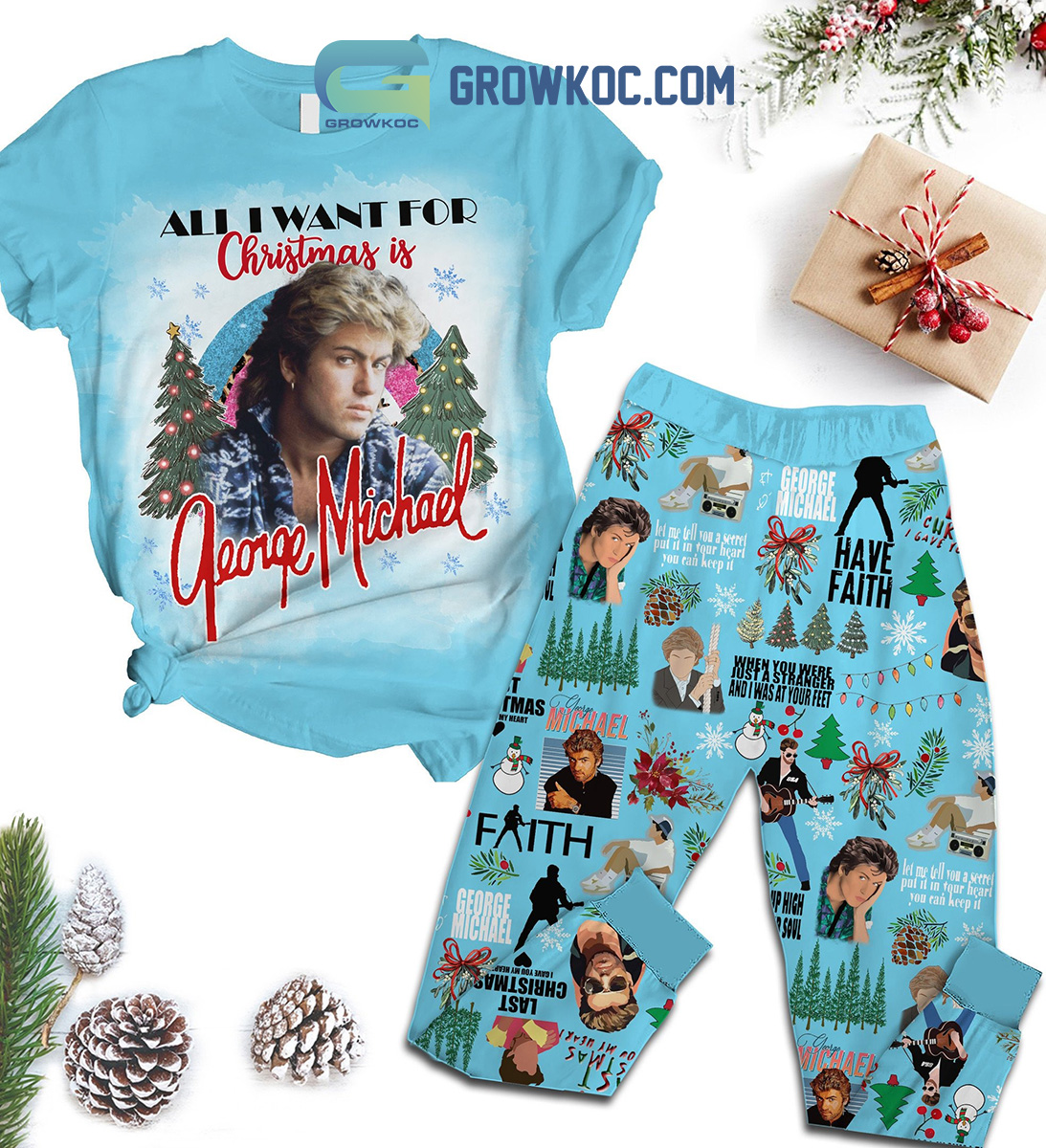 George Michael All I Want For Christmas Is George Michael Have Faith When You Were Just A Stranger And I Was At Your Feet Christmas Fleece Pajama Set2B1 790JZ George Michael All I Want For Christmas Is George Michael Have Faith When You Were Just A Stranger And I Was At Your Feet Christmas Fleece Pajama Set2B1 790JZ