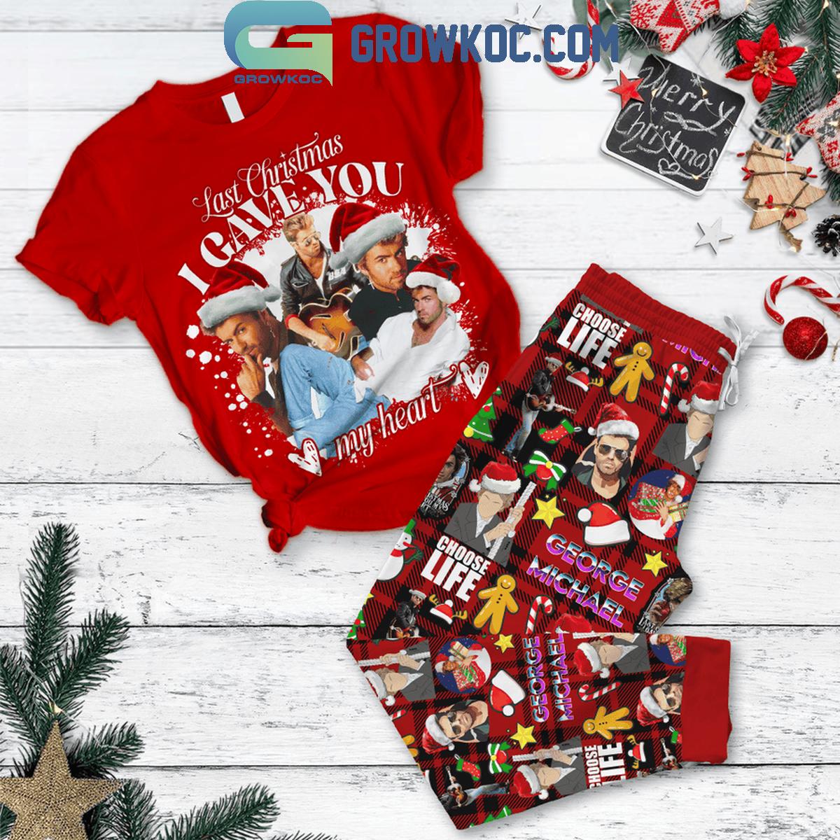 George Michael Last Christmas 2024 I Gave You My Heart leece Pajamas Set 1 Df1ns