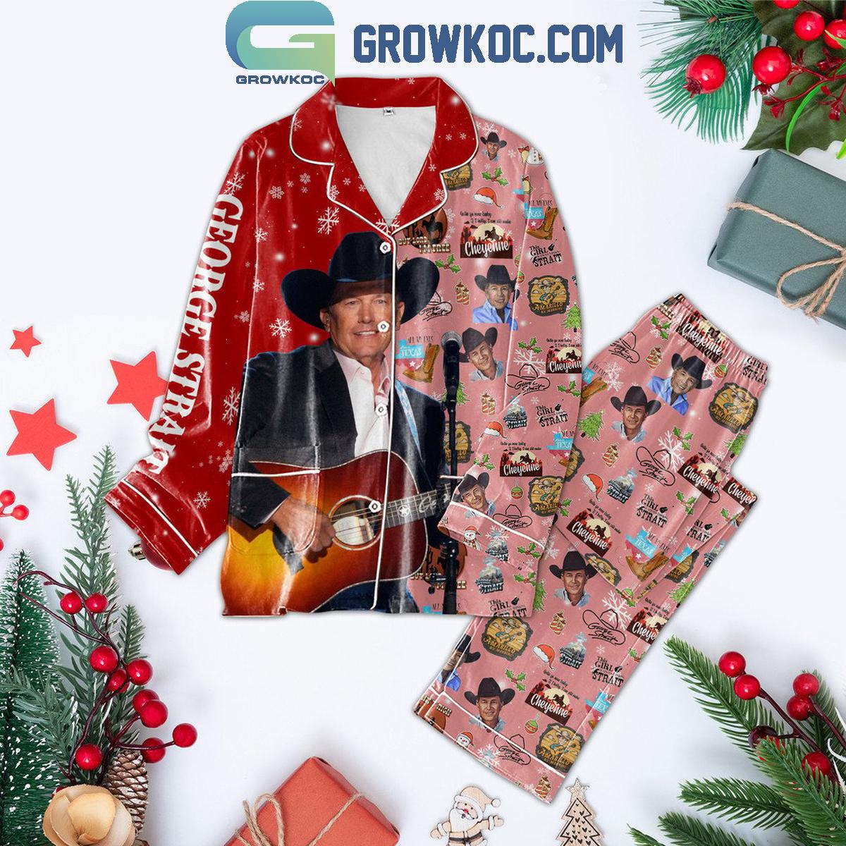 George Strait This Girl Only Loves Strait Christmas Polyester Pajamas Set 1 Wgvau