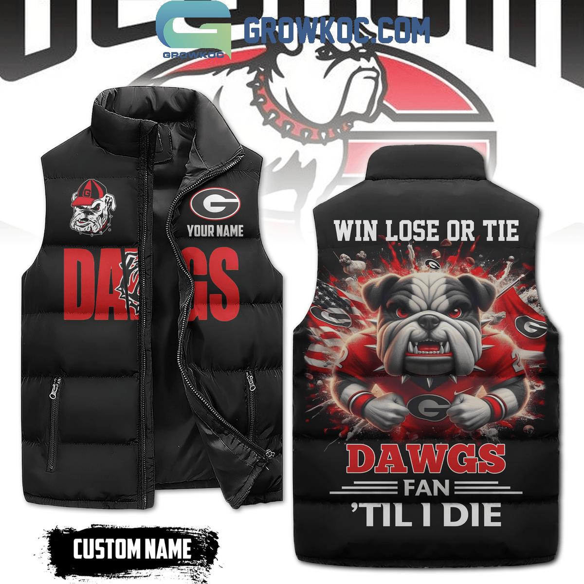 Georgia Bulldogs Dawgs Fan Till I Die Personalized Sleeveless Puffer Jacket 1 obtpW