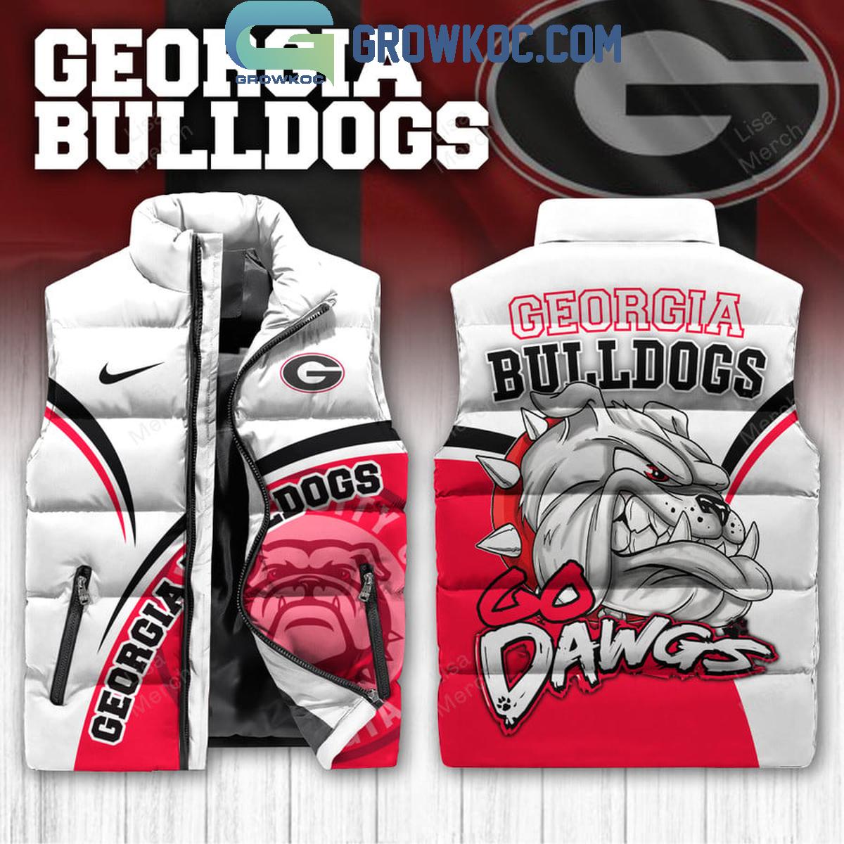 Georgia Bulldogs Go Dawgs Best Team Sleeveless Puffer Jacket 1 2Xbex