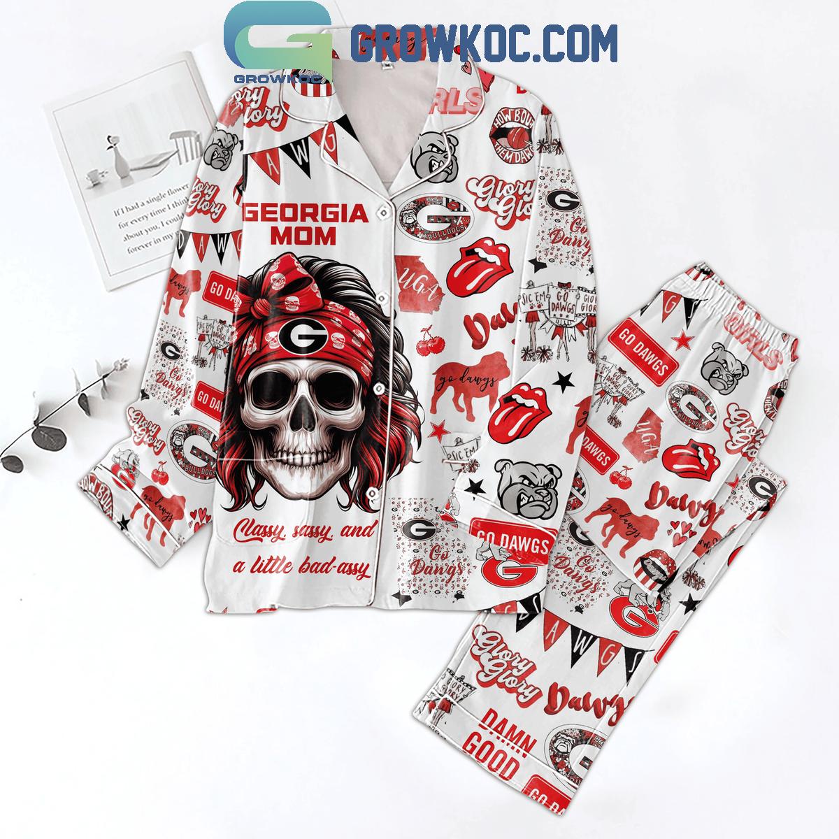 Georgia Bulldogs Mom Classy Sassy And Little Bad assy Polyester Pajamas Set 1 YE2lZ