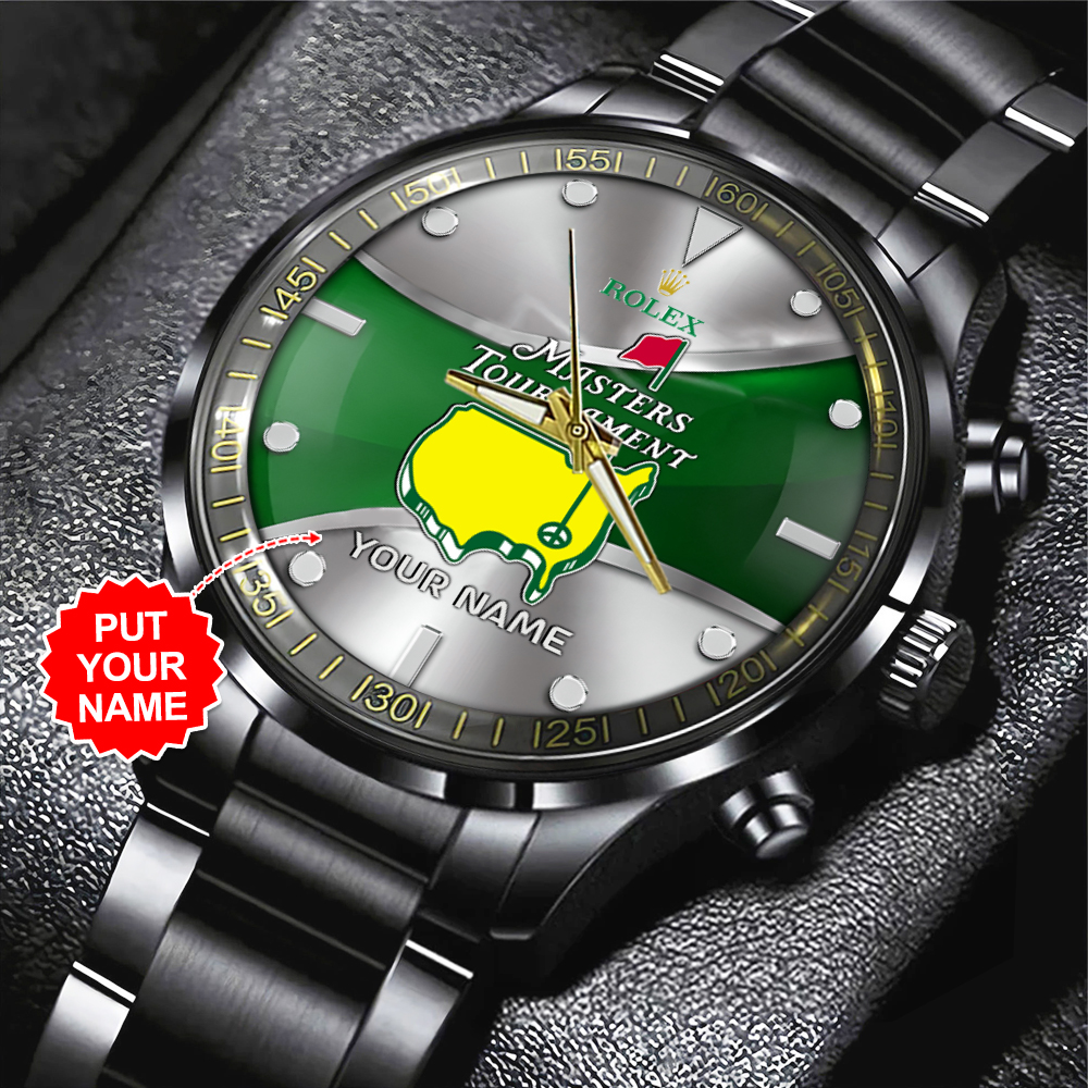 Golf Masters Tournament x Rolex Personalized Black Stainless Steel Watch MAITM8971