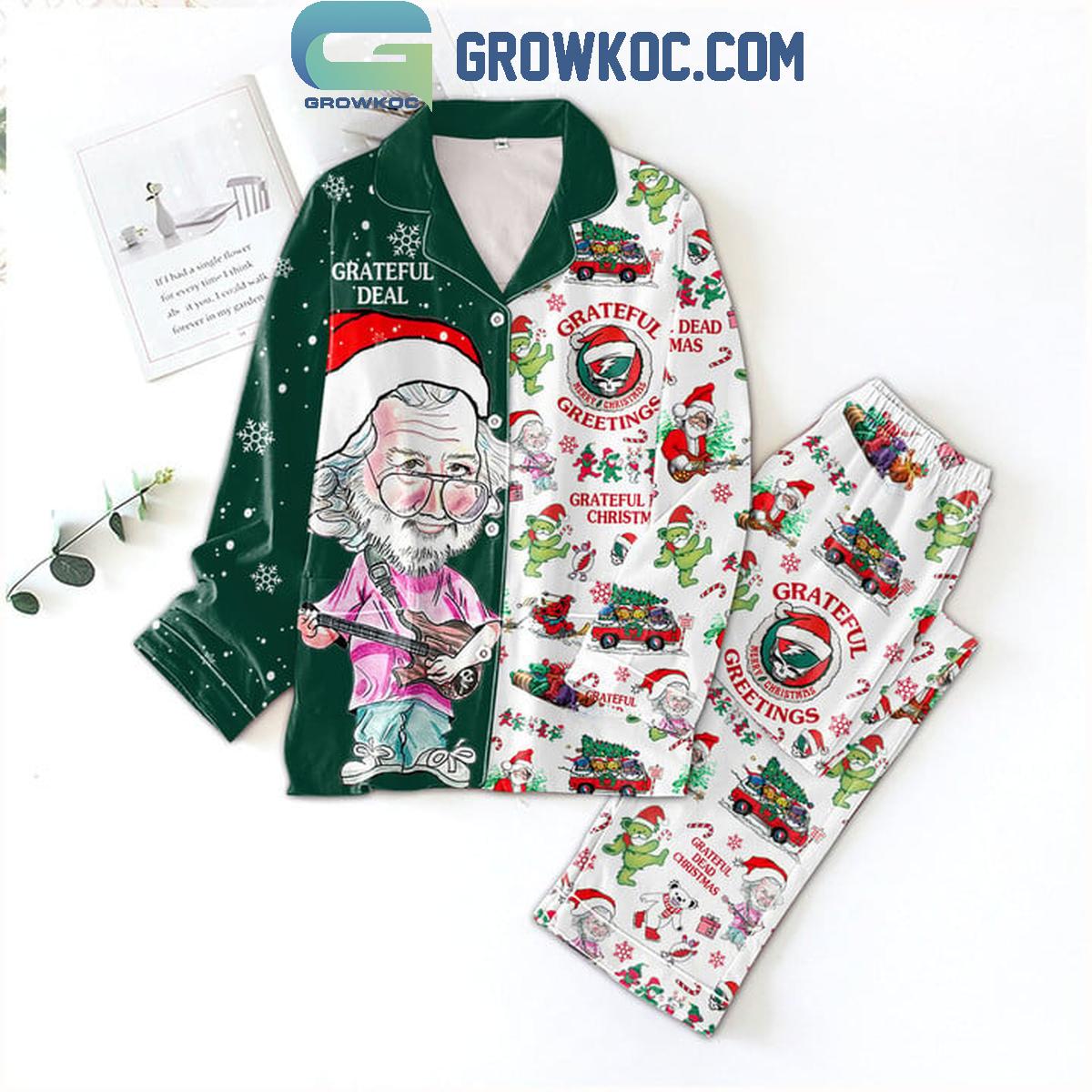 Grateful Dead Christmas Grateful Greetings Polyester Pajamas Set 1 NcD1g