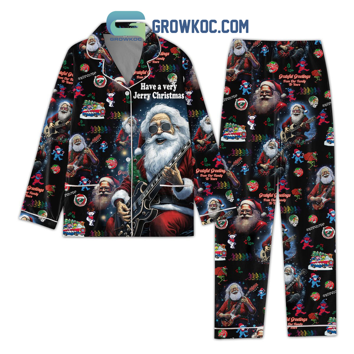 Grateful Greetings From Out Family To Yours Christmas Pajamas Set2B1 LLFcx