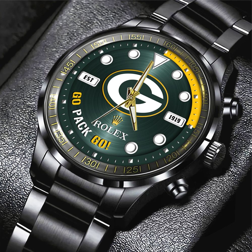 Green Bay Packers x Rolex Black Stainless Steel Watch MAITM10794