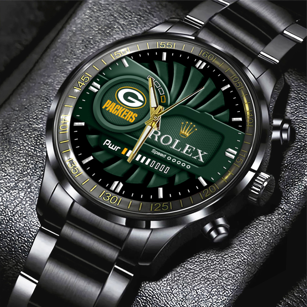 Green Bay Packers x Rolex Black Stainless Steel Watch MAITM7526