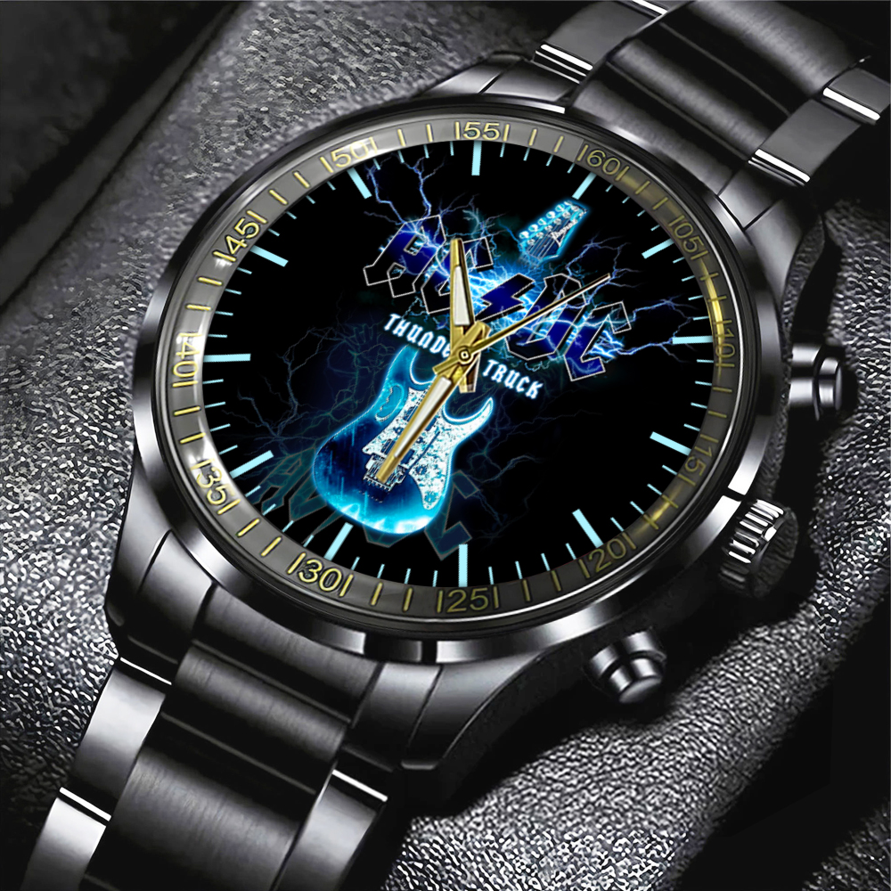 HUANNM4891 ACDC Black Stainless Steel Watch Linh