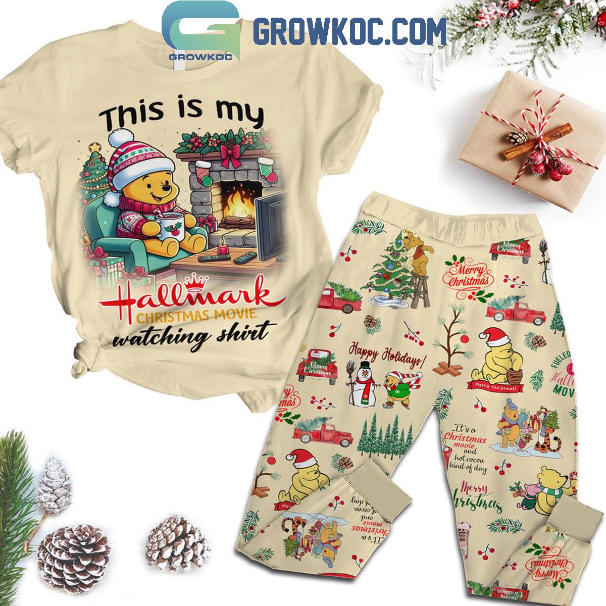 Hallmark 2024 This Is My Christmas Movie Watching Shirt Fleece Pajamas Set 1 b5BVT
