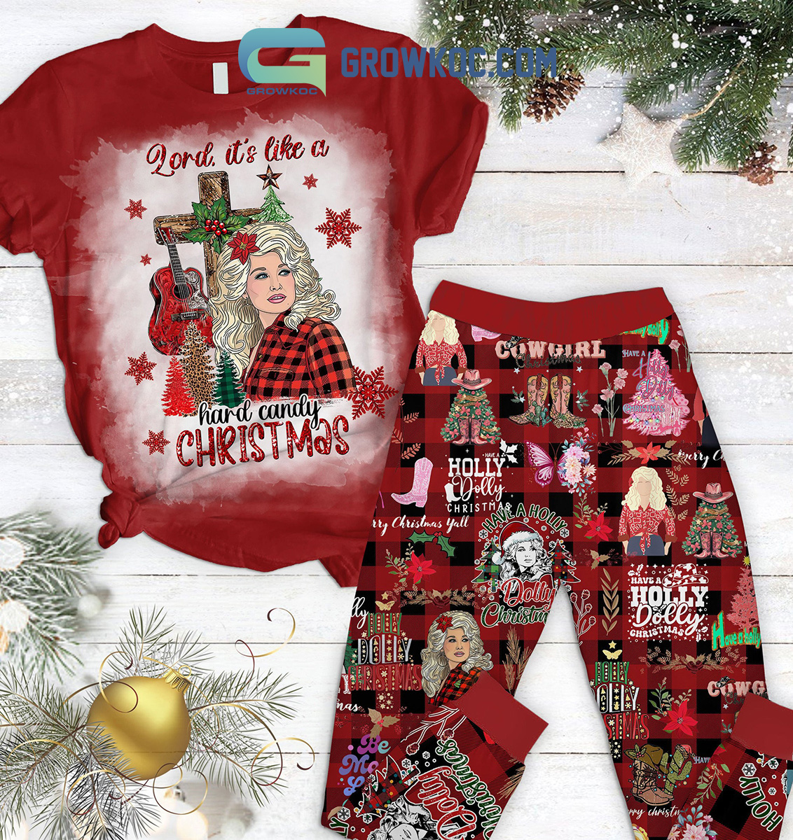 Have A Holly Dolly Christmas Cowgirl Pajamas Set2B1 K8af9 Have A Holly Dolly Christmas Cowgirl Pajamas Set2B1 K8af9