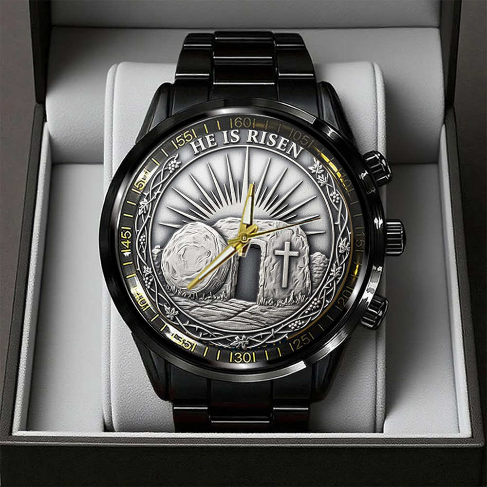 He Is Risen Black Stainless Steel Watch TANTN17416 mk1